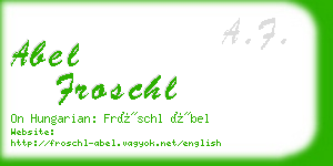 abel froschl business card